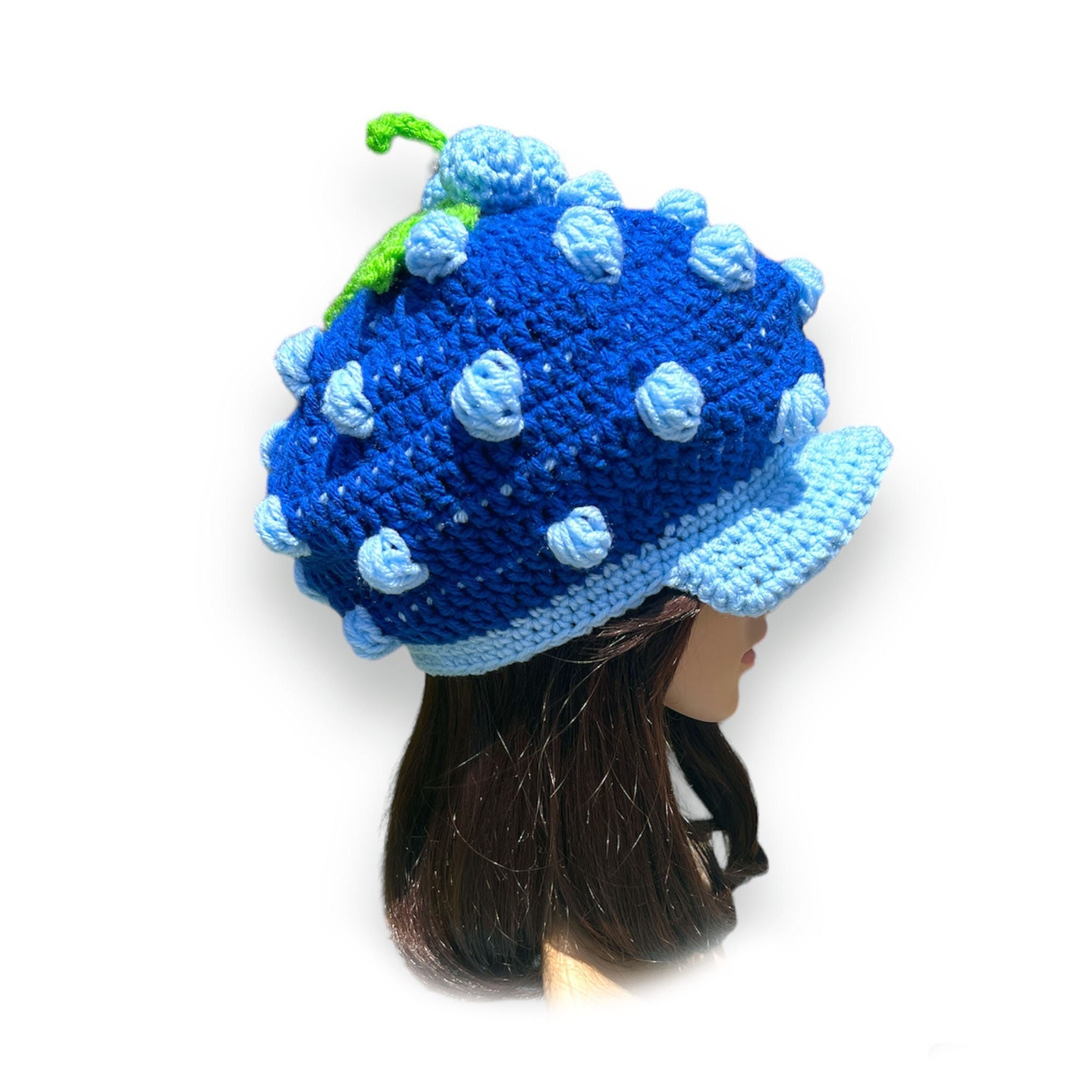Crochet Blueberry Muffin Newsboy Cap for Adult. Hat With a Visor
