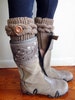 Knit Boot Cuffs. Cable Boot Toppers. Braids with Buttons. Coffee Latte Brown 44 Different colors. Fashion Leg Warmers for Women and Teens. 