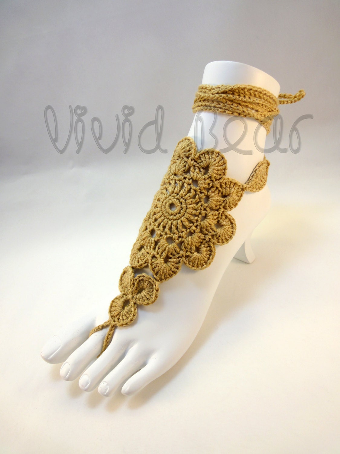 Crochet Barefoot Sandals. Sand or 27 colors. Woman's Lace | Etsy