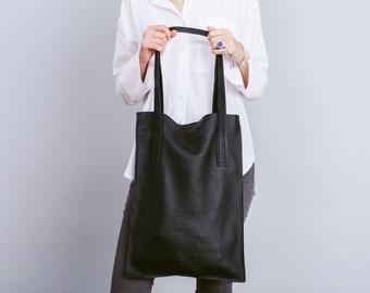 Black leather bag,Black leather tote bag,Black women bag,Black oversized bag,Black shopper bag