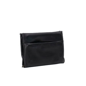 Cartera de cuero negro, Wellet de cuero para mujer, Monedero de cuero negro, Monedero de dinero para mujer, Monedero de chequera y monedas