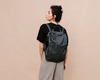 Bag for Women, Leather Bag, Leather Backpack, Women Backpack, Backpack Purse, Backpack Laptop, Modern College Backpack, Grey Leather Handbag