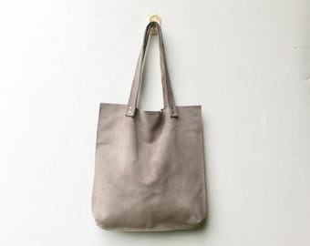 Large gray suede bag,Gray suede leather tote bag,Gray leather bag,Gray shoulder bag