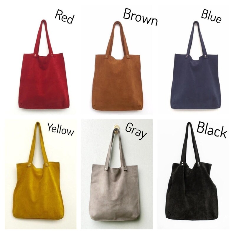 Brown Suede Tote Bag,brown Leather Bag,brown Handbag,suede Bag,brown ...