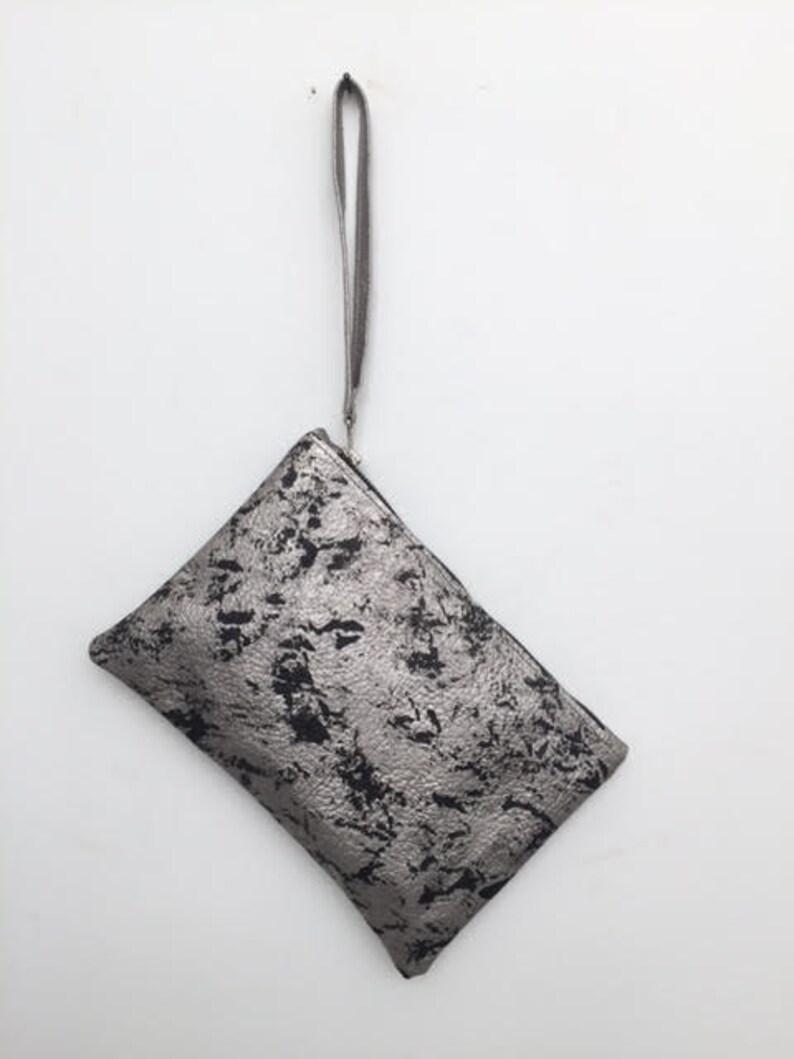 Silver Leather Bag,silver Leather Clutch,small Leather Handbag,silver