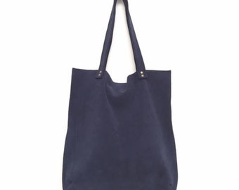 Blue suede bag,Navy tote bag,Blue suede tote bag,Blue leather bag,Blue leather handbag