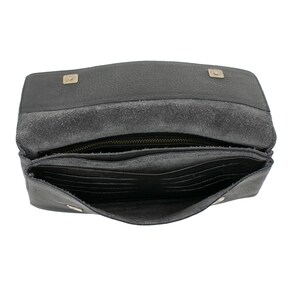 Cartera grande de cuero negro, cartera de dinero de mujer de cuero negro, cartera de tarjeta de crédito, cartera de cuero con cremallera, chequera y monedero de cuero de monedas imagen 8