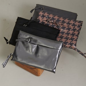 Cartera con cremallera gris vegana, Cartera de dinero gris vegana, Cartera de mujer vegana, Monedero gris con cremallera vegana imagen 8
