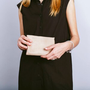 Cartera de cuero marrón, Cartera de cremallera de cuero marrón, Cartera de mujer marrón, Monedero de cremallera marrón, Cartera de ranuras imagen 5