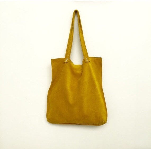 yellow suede bag