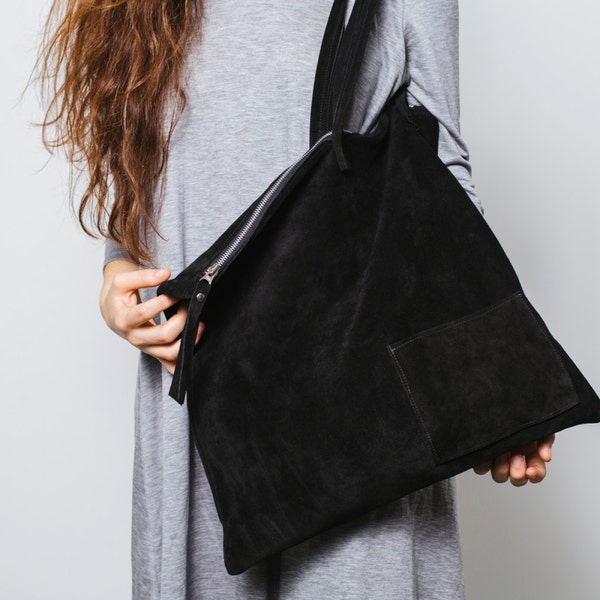 Black Suede Jackie Bag