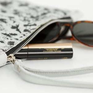 Gray leather purse / Small leather pouch / Leather clutch / Gift for her
