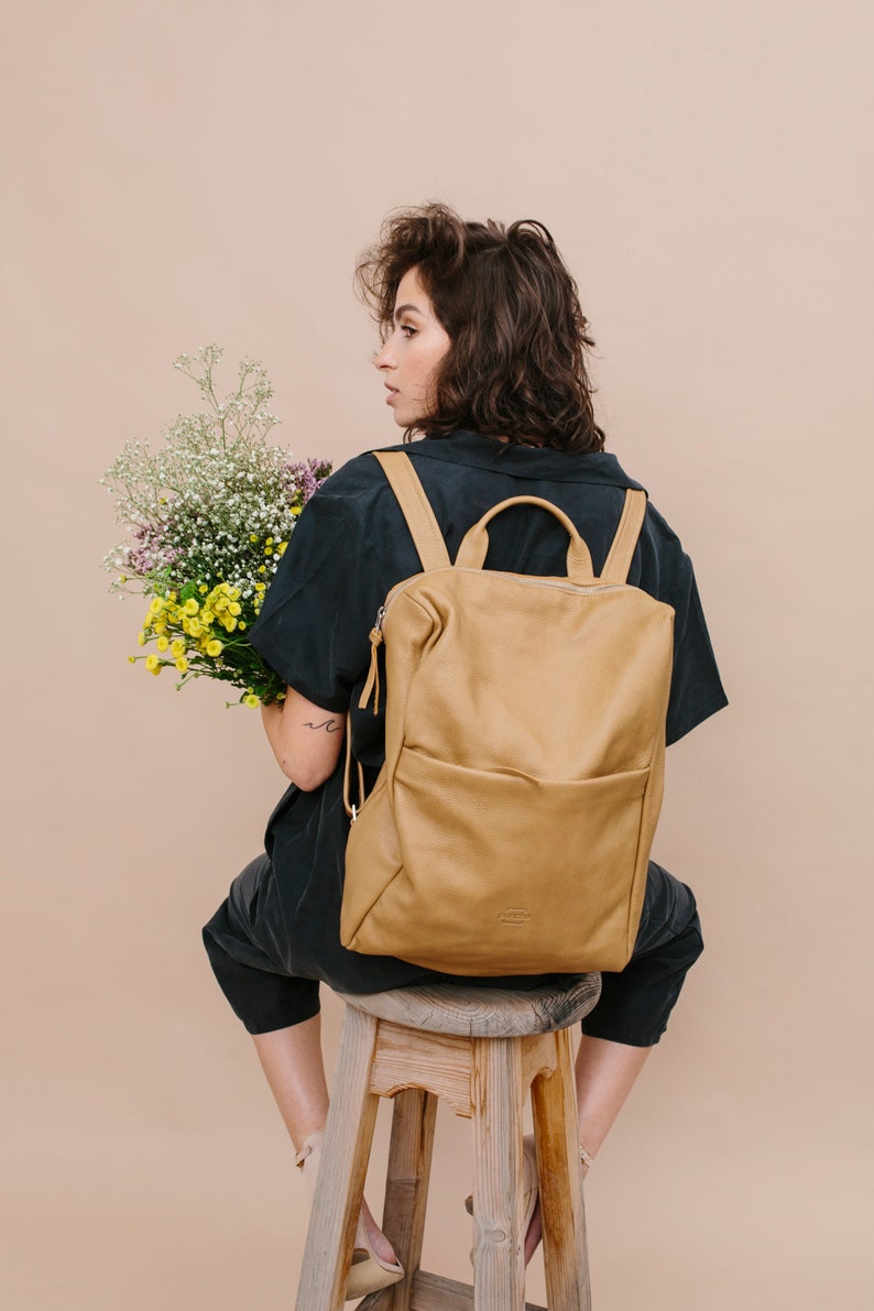 Bag for Women, Backpack Purse, Leather Backpack, Brown Laptop Backpack, Large Brown Backpack, Beige Backpack, Everyday Bag, College Backpack Camel