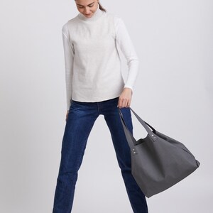 Non Leather hobo bag,Camel soft shoulder bag,Beige vegan bag,Hobo vegan handbag, two sides bag image 9