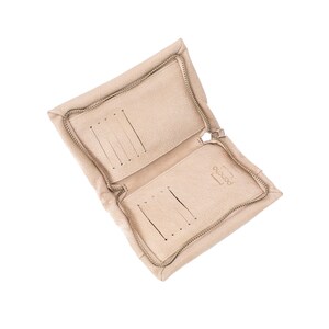 Cartera de cuero marrón, Cartera de cremallera de cuero marrón, Cartera de mujer marrón, Monedero de cremallera marrón, Cartera de ranuras imagen 6