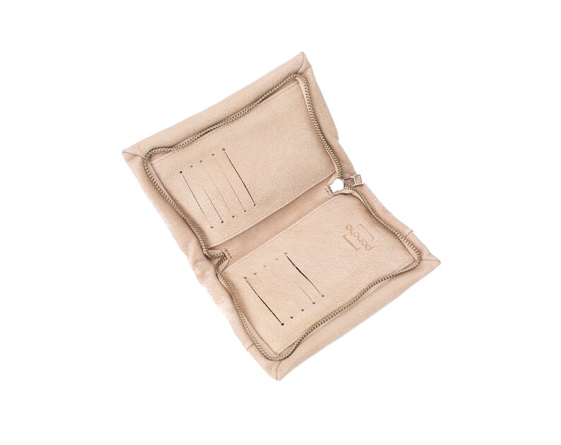 Cartera de cuero marrón, Cartera de cremallera de cuero marrón, Cartera de mujer marrón, Monedero de cremallera marrón, Cartera de ranuras imagen 6