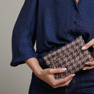 Cartera con cremallera gris vegana, Cartera de dinero gris vegana, Cartera de mujer vegana, Monedero gris con cremallera vegana imagen 9