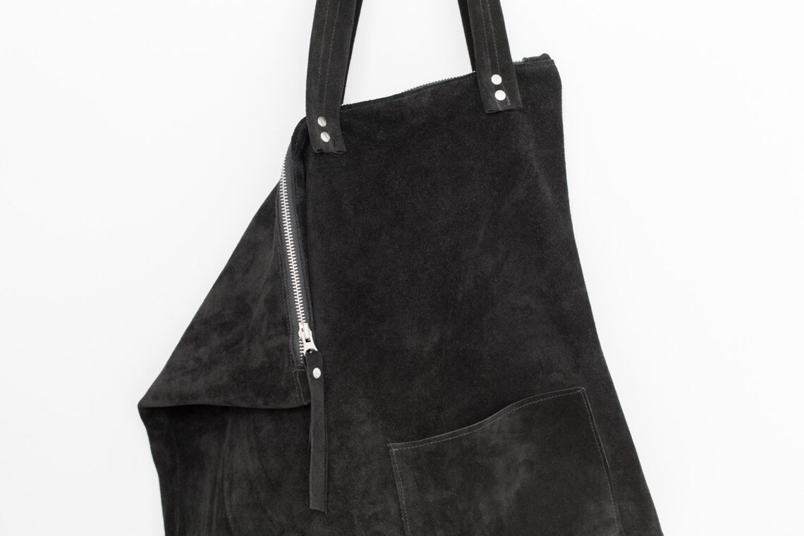 Sorraya Slouchy Oversized Suede Tote Bag Black
