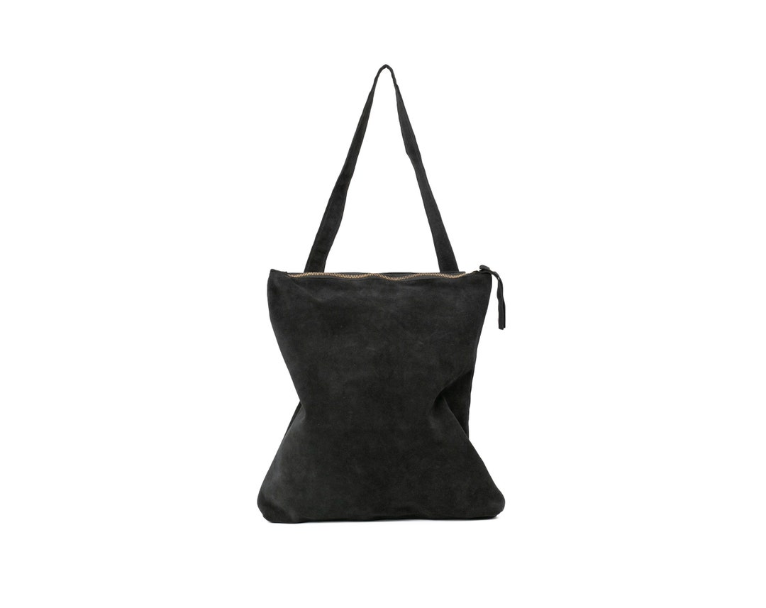 Black Suede Bag,black Leather Tote,black Leather Bag,black Suede