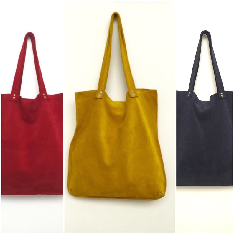 Yellow suede tote,Yellow leather bag,Yellow suede bag,Soft yellow shoulder bag,Yellow handbag image 1