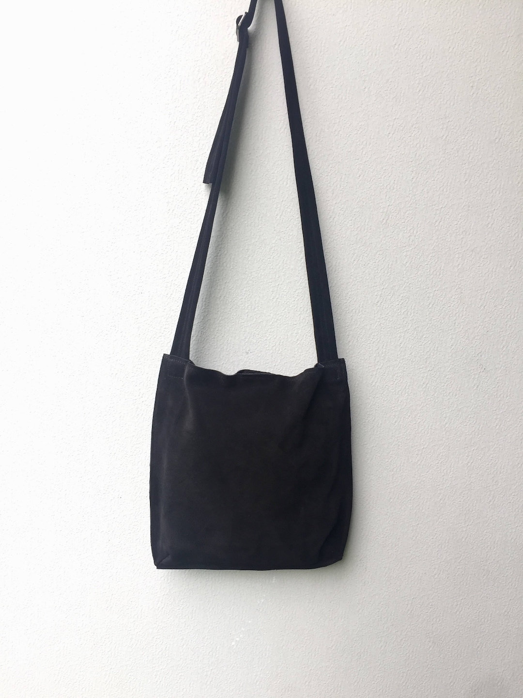 Black Suede Leather Bag Black Suede Bag Black Suede Etsy