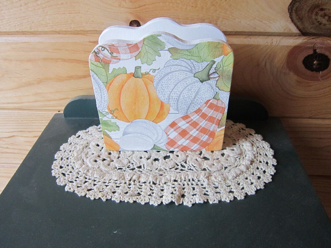 NEW Hand Crafted Pumpkin Napkin Holder. Fall Kitchen Decor Etsy