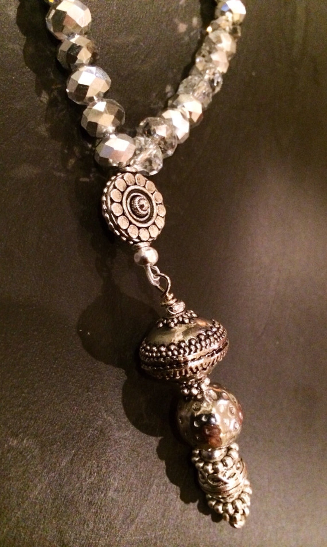 99 Paras count/beads Silver, Crystal Tasbih Prayer Beads Etsy