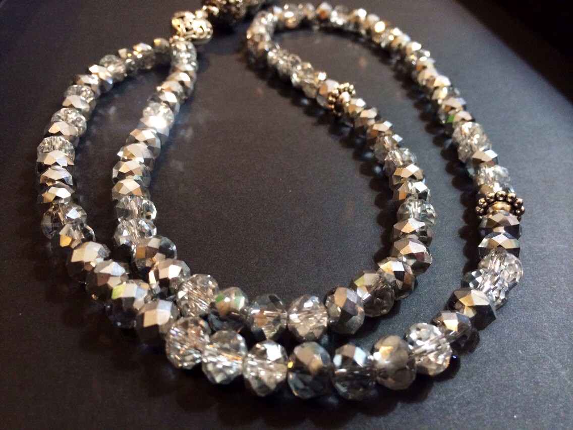 99 Paras count/beads Silver, Crystal Tasbih Prayer Beads Etsy