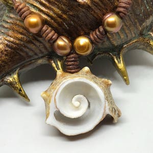 Seashell beach pearl necklace, Seashell Necklace, beach jewelry