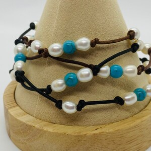 Turquoise and White Pearl  Anklets, beach water jewelry, anklet jewelry