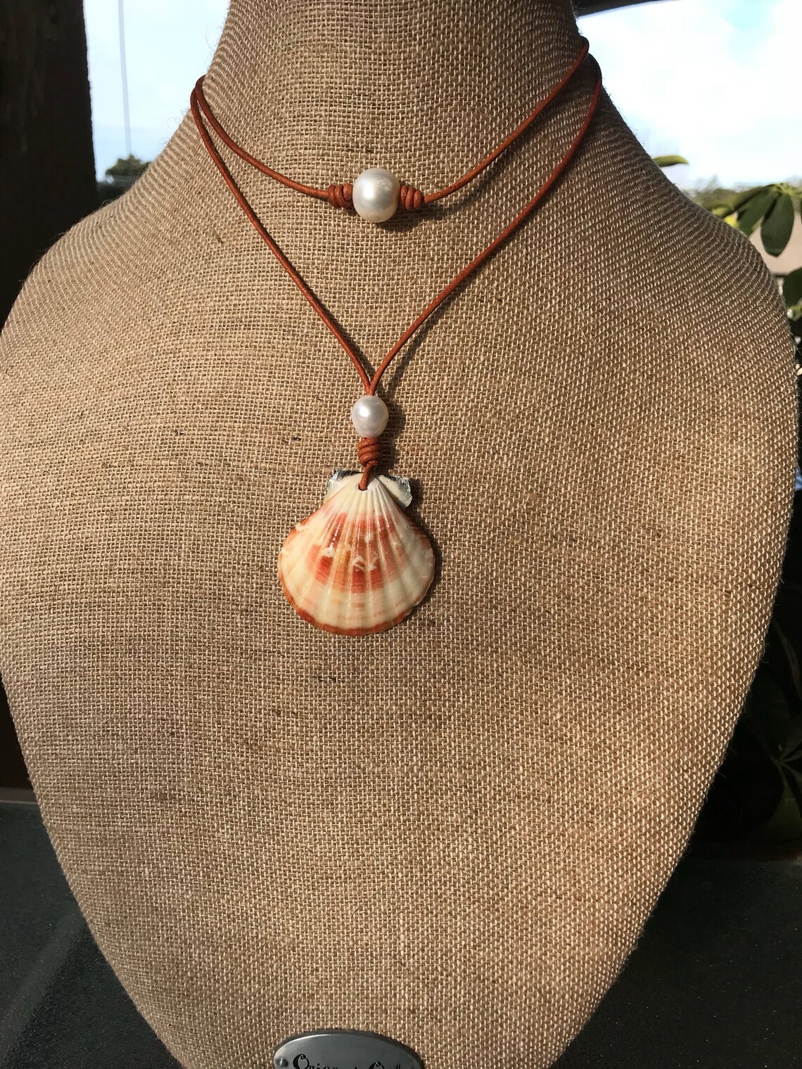 Seashell Pearl Beach Necklace, Shell Jewery, Statement Necklace, Beach ...