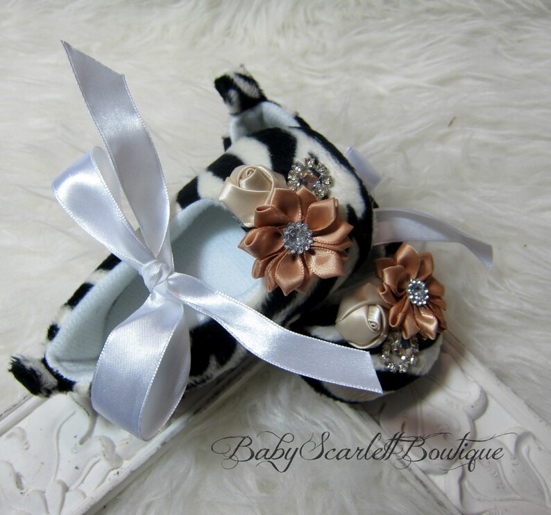 Zebra Baby Girl ShoesToddler ShoesCrib Shoes Etsy