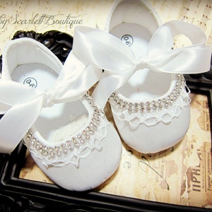childrens white satin shoes