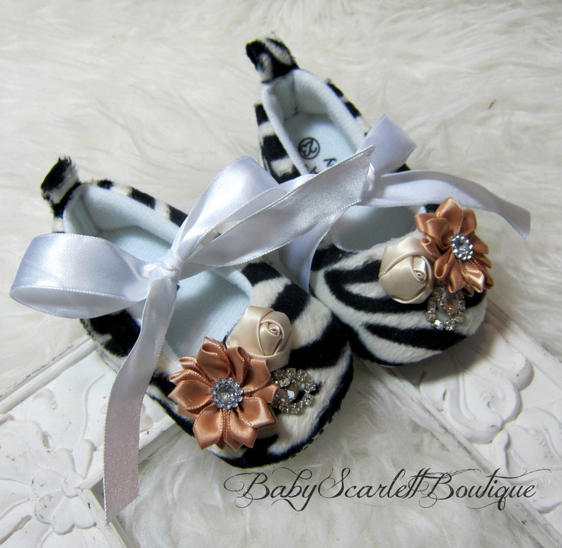 Zebra Baby Girl ShoesToddler ShoesCrib Shoes Etsy
