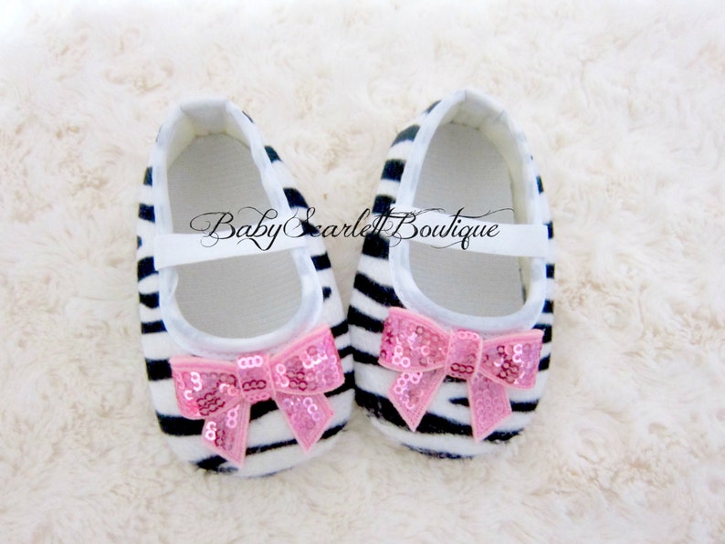 Zebra Print Baby Girl ShoesCrib ShoesSoft Sole Shoes Etsy