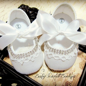 childrens white satin shoes