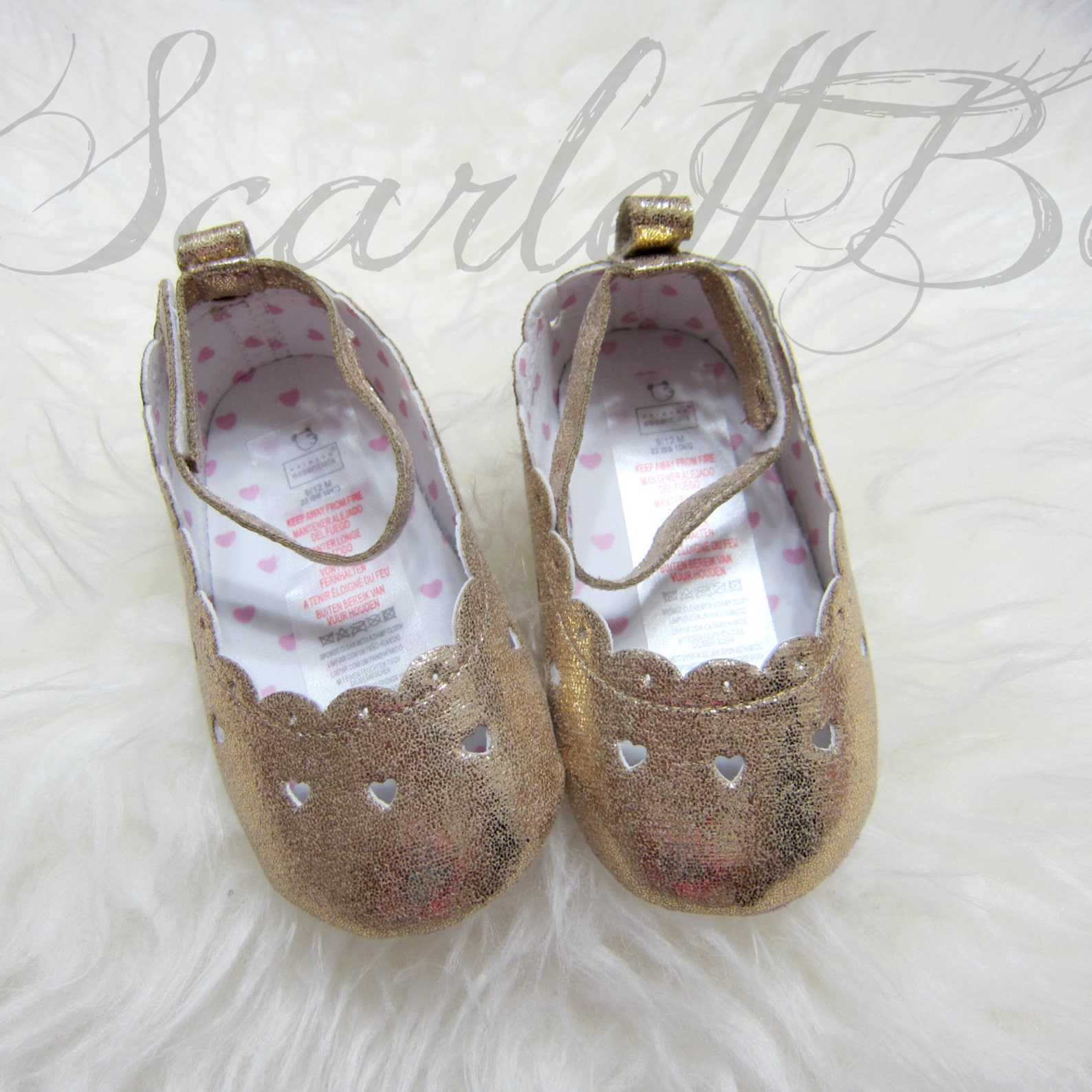 infant girl gold shoes