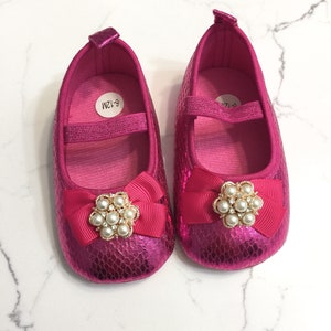 Hot Pink Baby Girl Shoes size 0-6months