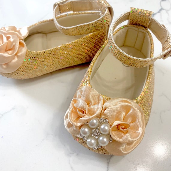 SALE!!!! Gold Sequin Baby Girl Shoes - Etsy