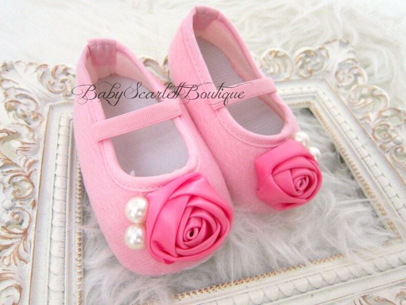 Pink Baby Girl ShoesSoft Sole ShoesCrib Shoes Etsy
