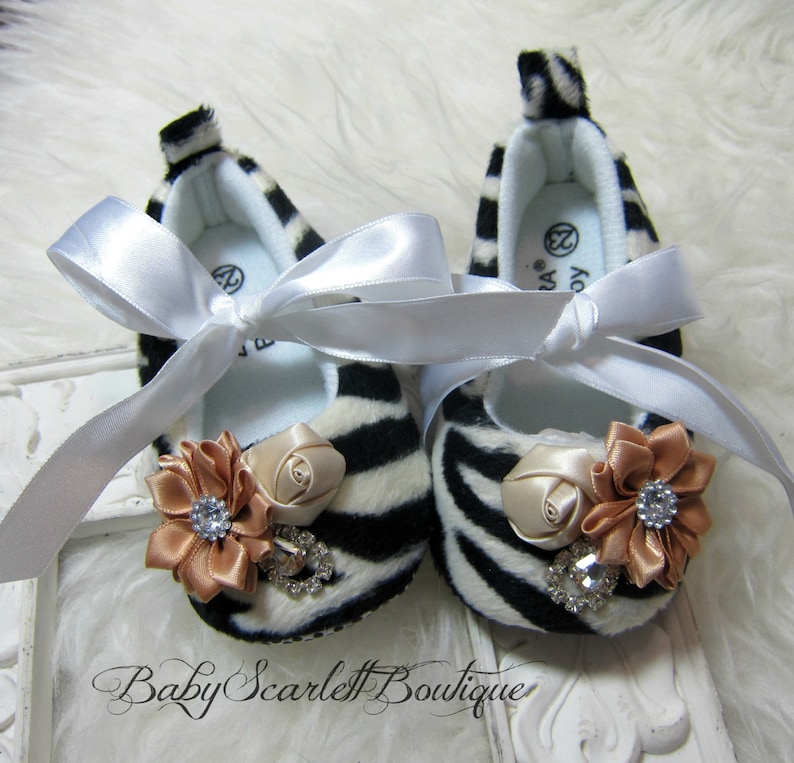 Zebra Baby Girl ShoesToddler ShoesCrib Shoes Etsy