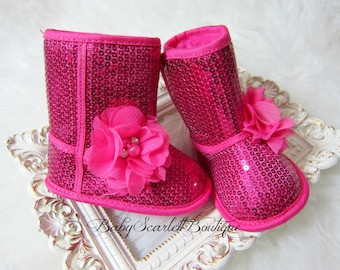 Hot Pink Baby Shoes | Etsy