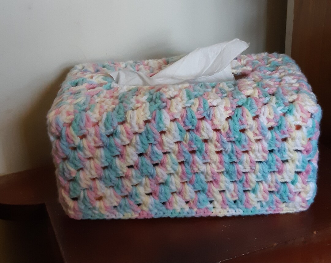 Crocheted Tissue Box Cover Etsy