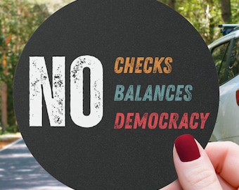 Protect Democracy Car Magnet Due Process Bumper Sticker for Laptop Vinyl Decal Water Bottle Sticker Anti Trump Liberal Political Progressive