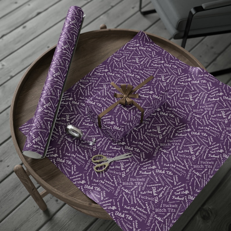 Fucking Curse Words Gift Wrap Funny Wrapping Paper for Presents Adult Gift Wrap Recyclable Paper Eco Friendly image 3