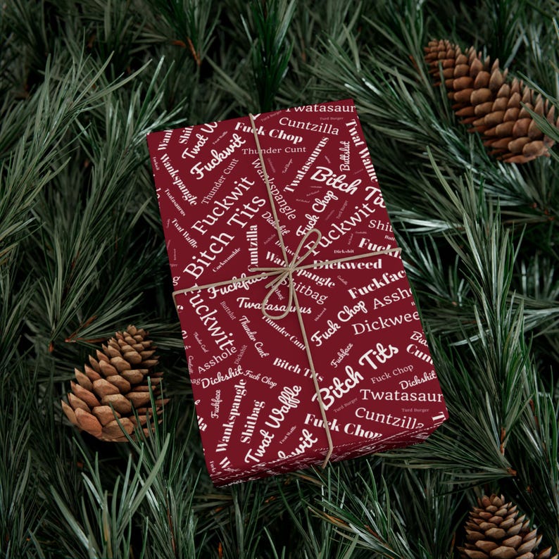 Fucking Curse Words Gift Wrap Funny Wrapping Paper for Presents Adult Gift Wrap Recyclable Paper Eco Friendly image 2
