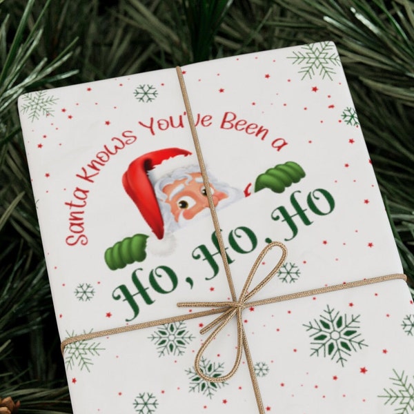 You've Been a Ho, Ho, Ho Wrapping Paper, Santa Knows, Funny Christmas Gift Wrap