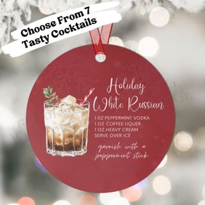 Christmas Cocktails Ornaments 2024 Xmas Adult Funny Christmas Ornament Best Friend Gift Holiday White Elephant Coworker Gift