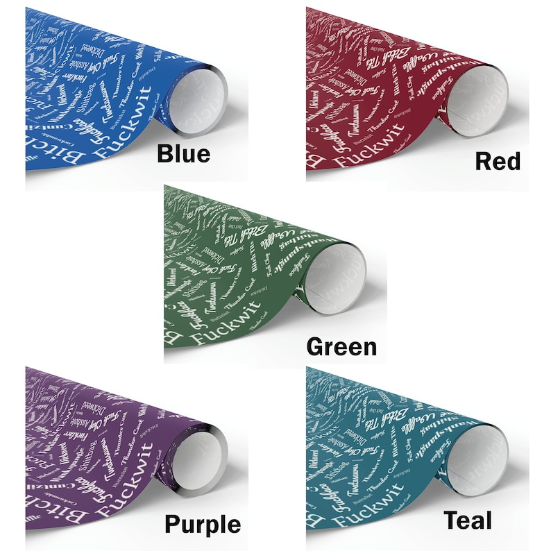 Fucking Curse Words Gift Wrap Funny Wrapping Paper for Presents Adult Gift Wrap Recyclable Paper Eco Friendly image 6