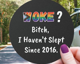 Stay Woke Car Magnet Diversity Bumper Sticker for Laptop Vinyl Decal Water Bottle Sticker Anti Trump Liberal Car Magnet Indoor Outdoor